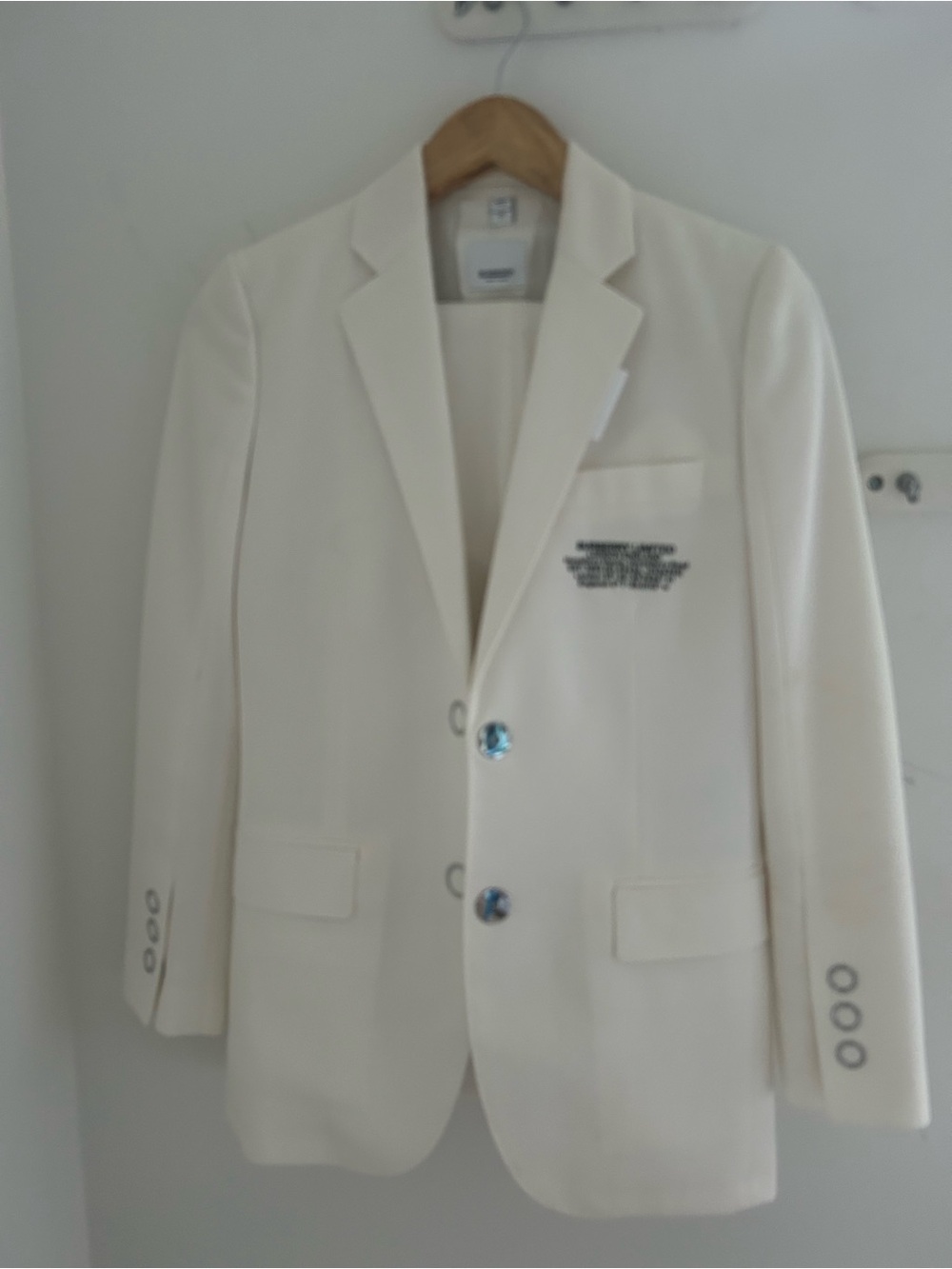Burberry Cream women's Two-Button Sport Coat - suit set